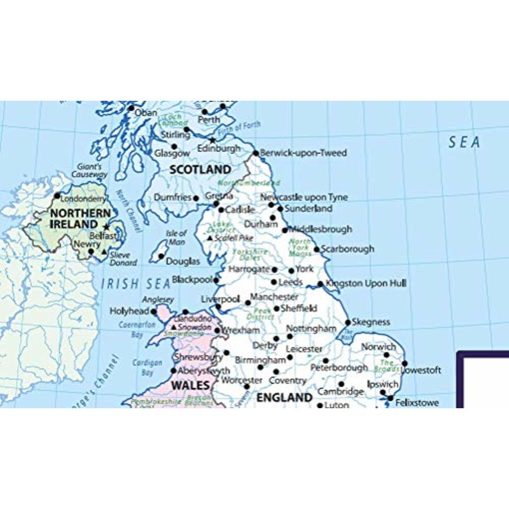Uk Map/chart Little Wigwam United Kingdom UK Map Chart - Tear-Resistant Educational ...
