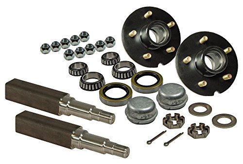 Rigid Hitch Pair of 5-Bolt On 4-1/2 Inch Hub Assembly (AKSQ-3500545) Includes (2) Square Stock 1-3/8 Inch to 1-1/16 Inch Tapered