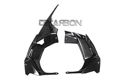 Tekarbon, Replacement for Air Intake Covers, Kawasaki H2 H2R (2015-2019), Carbon Fiber, 2x2 Twill Weave