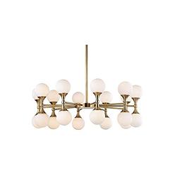 Hudson Valley Lighting 3320-AGB Astoria 20-Light LED Chandelier - 36 Inches Wide by 13.5 Inches High, Aged Brass Finish