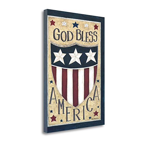 Tangletown Fine Art "God Bless America" By Cindy Shamp, Fine Art Giclee Print on Gallery Wrap Canvas, Ready to Hang
