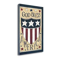 Tangletown Fine Art "God Bless America" by Cindy Shamp, Fine Art Giclee Print on Wrap Canvas, 24x34"