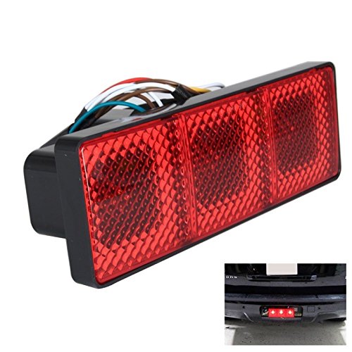 UFRAME Light-Up Rectangular Trailer Hitch Receiver Cover Brake Tail Turn Light 3-in-1- fits 2" Hitches