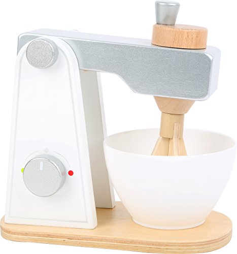 small foot wooden toys Wooden Mixer with Movable Upper Part and Stirring Bowl for Play Kitchens Designed for Children Ages 3+