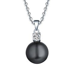 JO WISDOM 925 Sterling Silver Black Freshwater Cultured Pearl Pendant Necklace JO WISDOM Jewelry for Women,Girls