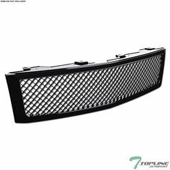 Topline_autopart TLAPS Black Mesh Front Hood Bumper Grill Grille ABS For 07-13 Chevy Silverado 1500