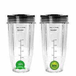 Blend Pro 24 oz Cup with Sip & Seal Lid Replacement Compatible with Nutri Ninja 24 oz Cups for Blender Bl450 BL454 Auto-iQ BL480