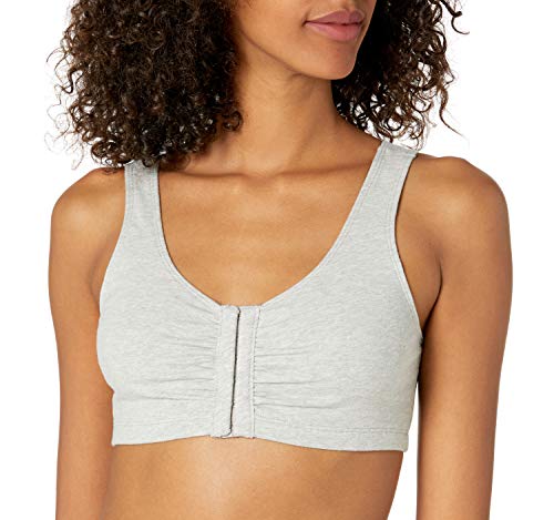 Fruit of the Loom Womens Front Close Builtup Sports Bra, Heather Grey, 38