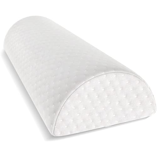 Cushy Form Bolster Pillow for Lumbar and Leg Support - 20.5 x 8 x 4.5  Inches Half Moon Memory Foam Cushion for Stomach, Back & S