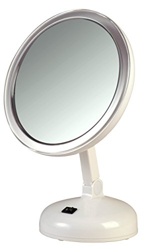 Floxite 10X Magnifying LED Lighted Vanity Mirror with 2 Light Settings