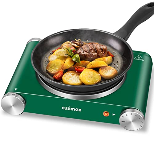 Cusimax Hot Plate for Cooking, 1500W Electric Single Burner Portable Stove  , Adjustable Temperature Control, Compatible with All