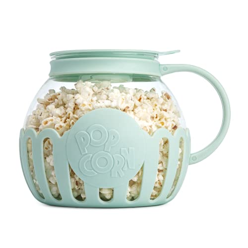 Ecolution Original Microwave Micro-Pop Popcorn Popper, Borosilicate Glass, 3-in-1 Lid, Dishwasher Safe, BPA Free, 3 Quart Family