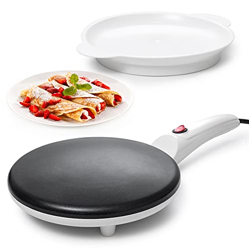Moss & Stone Auto Power Off Electric Crepe Maker I Pan APO Portable Crepe Maker & Hot Plate Cooktop I ON/OFF Switch I Nonstick Coating I Auto