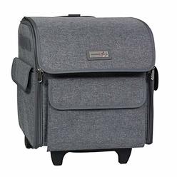 Everything Mary Serger Machine Rolling Storage Case, Heather - Carrying Bag for Overlock Machines - for Brother, Singer, & Juki