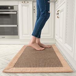 MontVoo Kitchen Floor Mats for in Front of Sink Kitchen Rugs and Mats Non-Skid Twill Kitchen Mat Standing Mat Washable