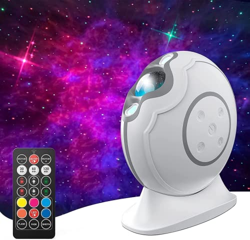 AIRSEE Star Projector Galaxy Light, Cordless Adjustable LED Laser Galaxy Projector with Remote Control & Timer for Gaming Room/B