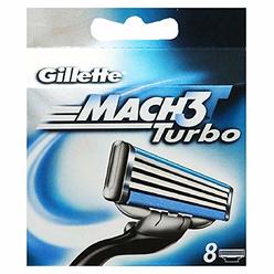 Gillete MAch 3 Gillette Mach 3 Turbo Razor Refill Cartridges 8 Count (Packaging May Vary)