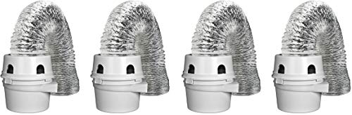 Dundas Jafine TDIDVKZW Indoor Dryer Vent Kit with 4-Inch by 5-Foot Proflex Duct, 4 Inch, White (Fur Pak)