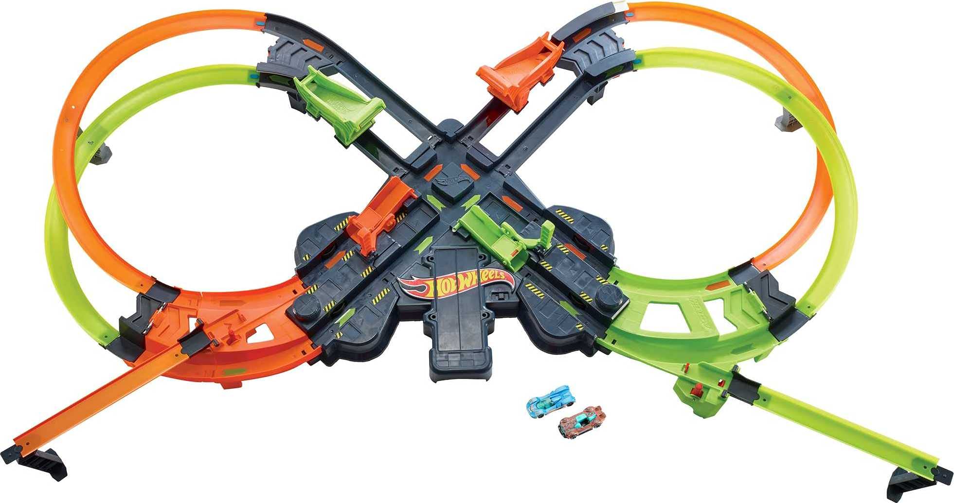 Hot Wheels colossal crash Track Set Figure 8 Track Set competitive Play Aerial Stunts Toys for Boys Age 5 and Up