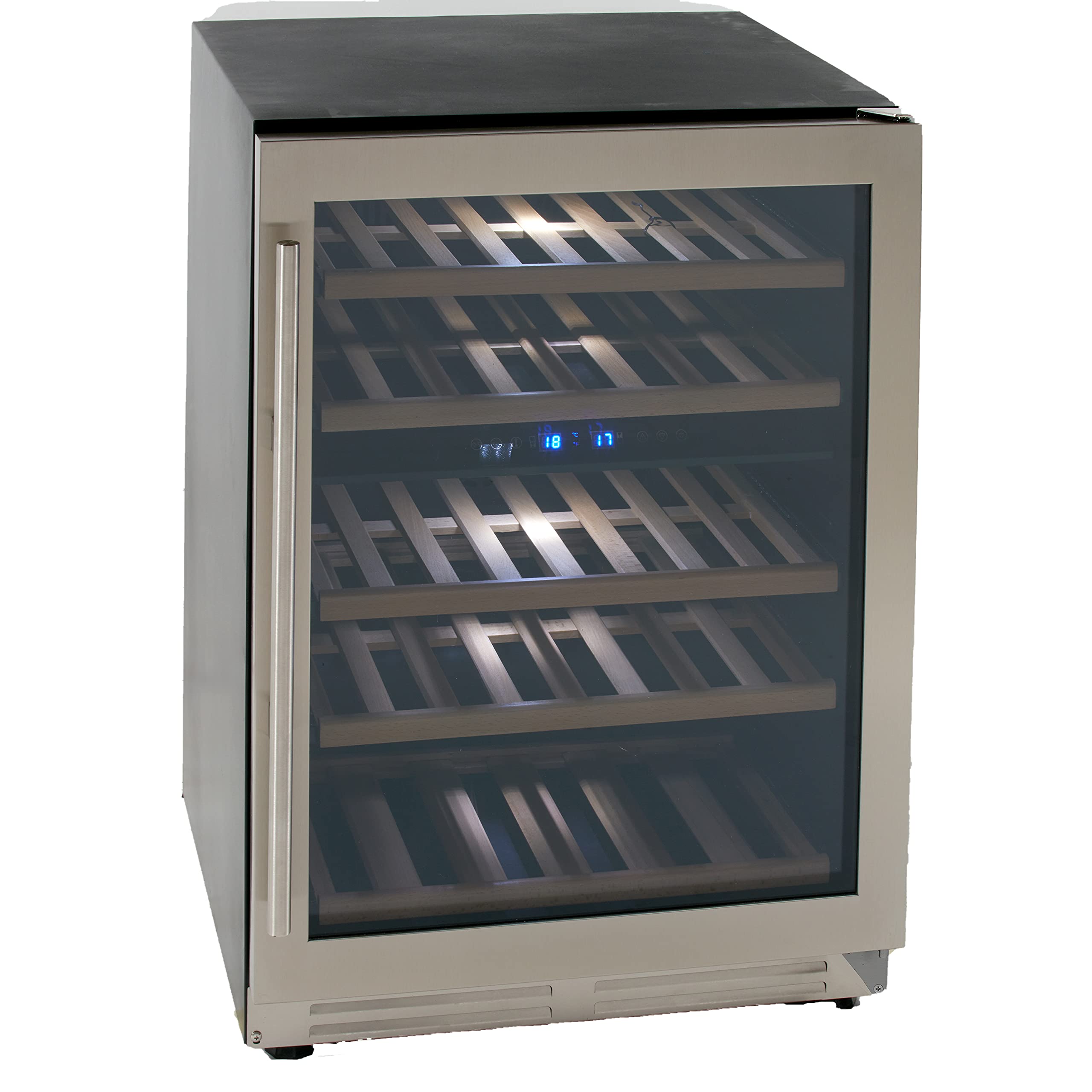 Avanti WCF43S3SD Wine Cooler Designer Series Freestanding Dual Zone with Reversible Door and LED Lighting Holds Up to 43 Bottles