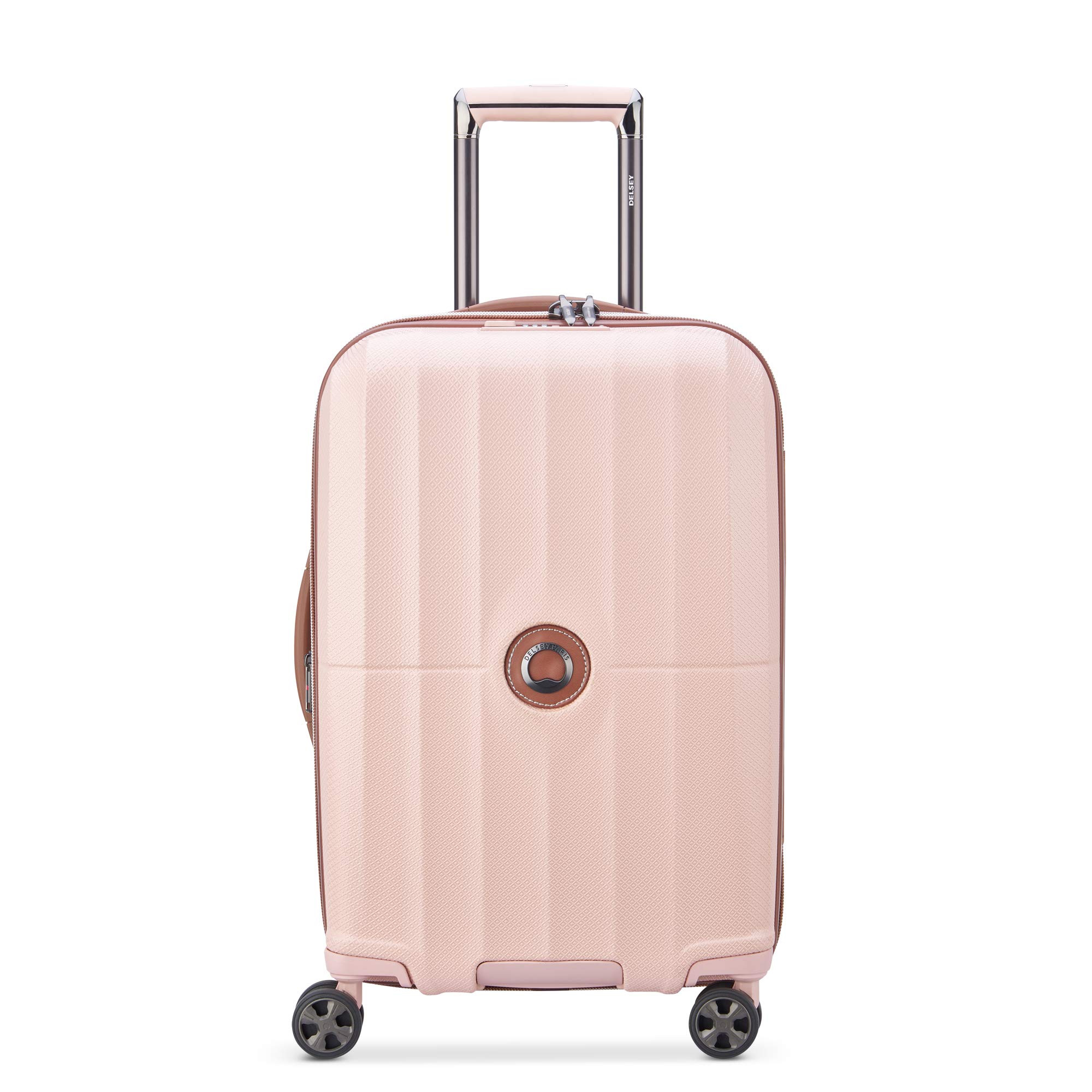 DELSEY Paris St Tropez Hardside Expandable Luggage with Spinner Wheels, Pink, carry-on 21 Inch