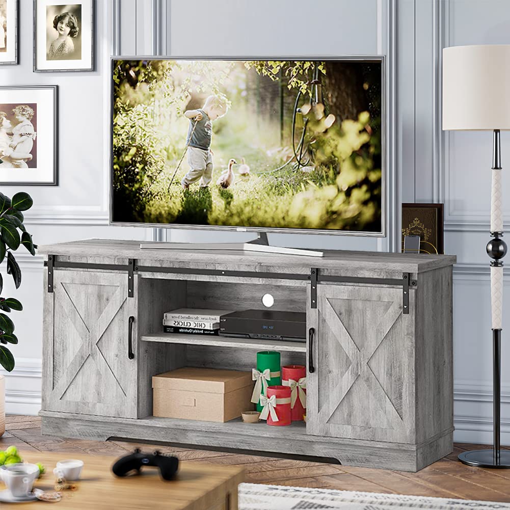 IDEALHOUSE Farmhouse TV Stand for 65 Inch TV Entertainment center TV