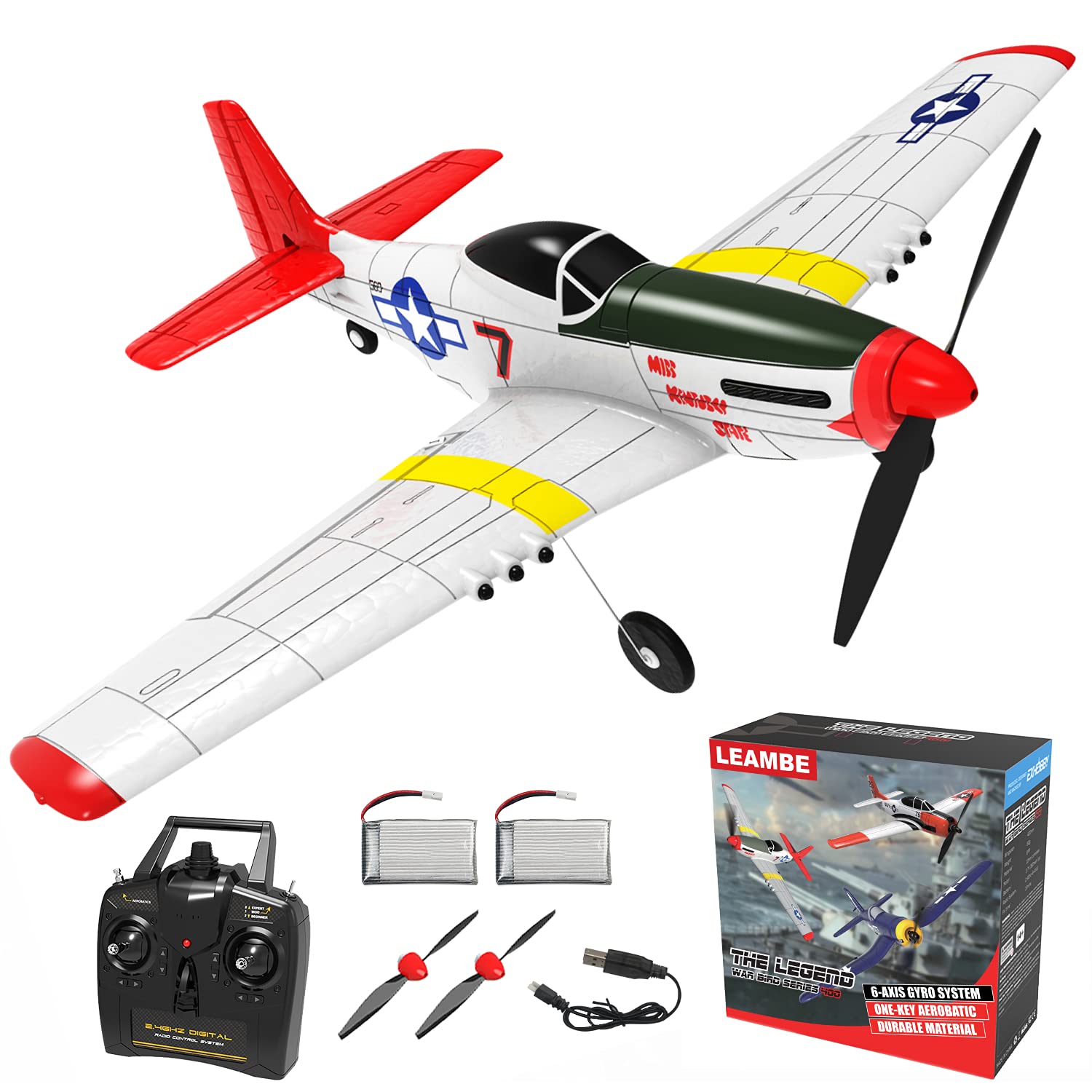 LEAMBE Remote control Aircraft Plane Rc Plane with 3 Modes That Easy to control One-Key U-Turn Easy control for Adults &Kids LEAMBE