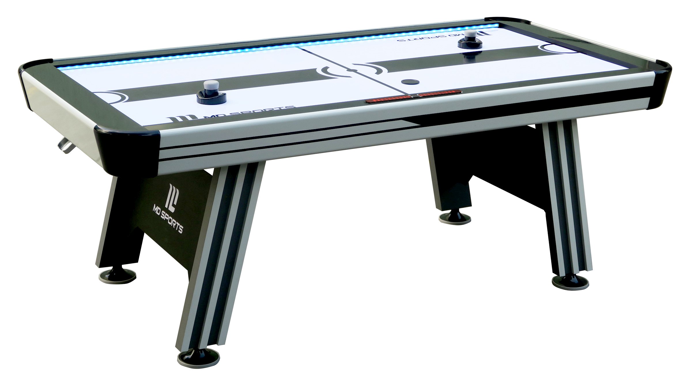 Md Sports Air Hockey Table For Adults And Kids With Led Lights And Sound Effects - Multiplayer Air Powered Hockey Tables For Hom