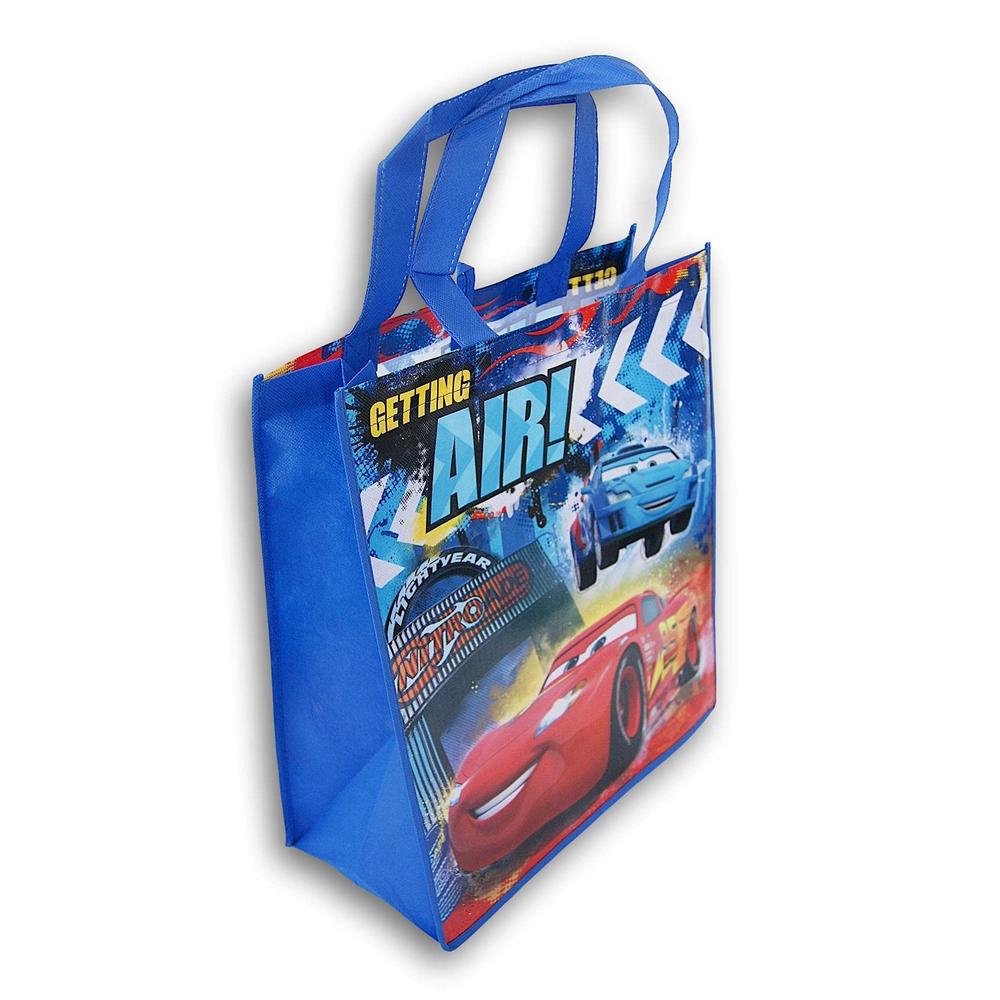 LLP Cars Lightning McQueen Reusable Tote Bag Getting Air (Gift Bag, Travel, Shopping) 13.5 x 15 Inch, Multi, Medium