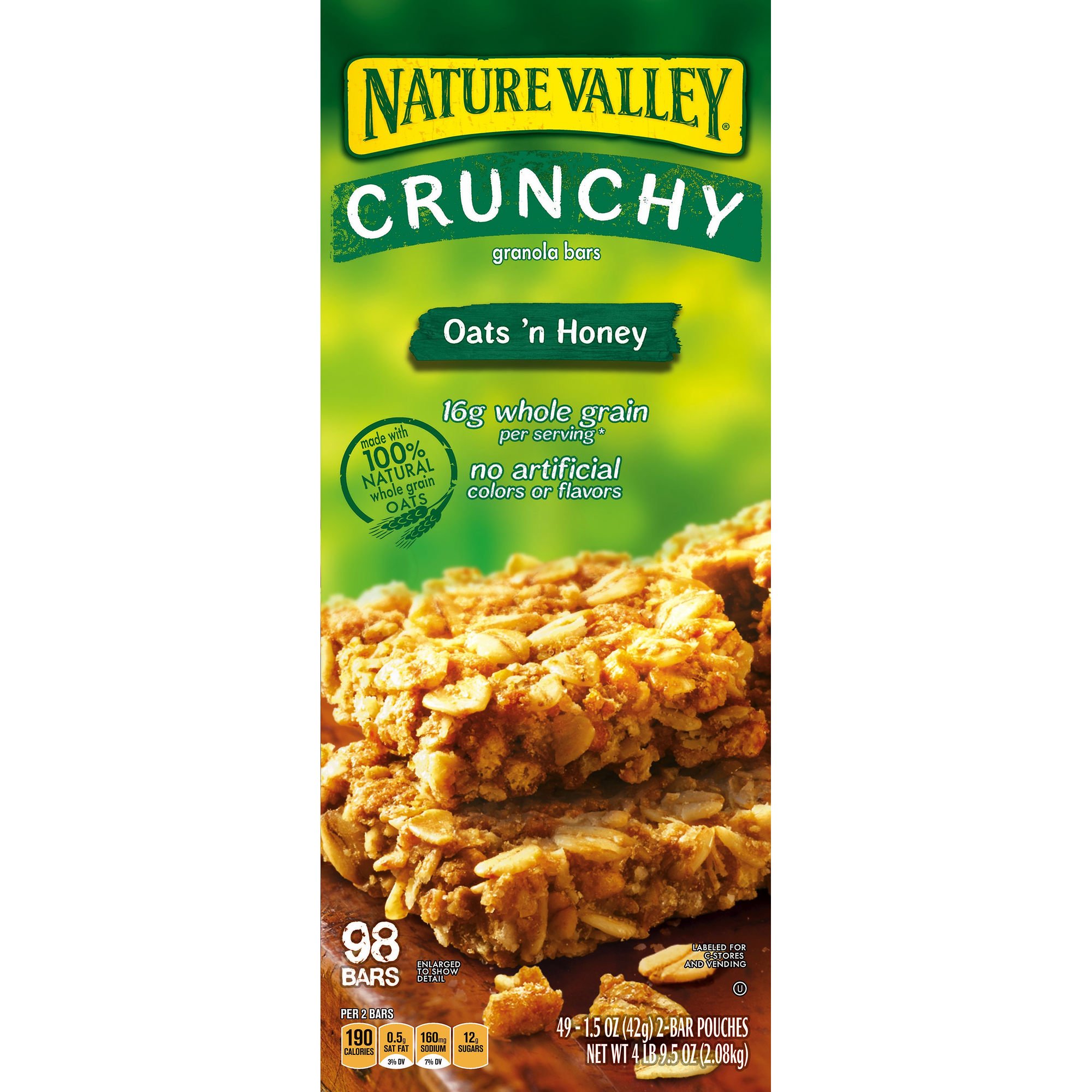 Nature Valley Oats n Honey crunchy granola Bars 2 pk.49 ct.