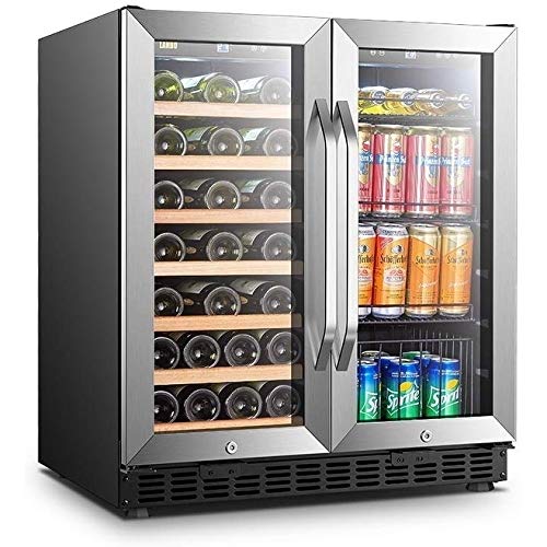 misc 30 Inch -in Wine and Beverage cooler 33 Bottle 70 can Silver Modern contemporary Metal Variable Temperature control