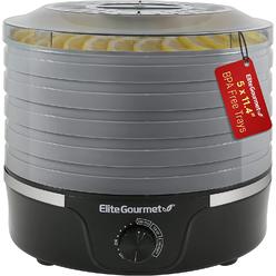 Elite Gourmet Efd319Bng Food Dehydrator, 5 Bpa-Free 114 Trays Adjustable Temperature Controls, Jerky, Herbs, Fruit, Veggies, Dri