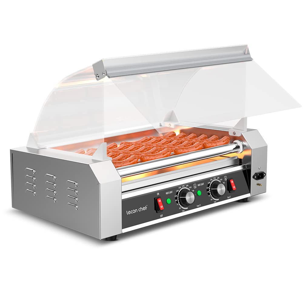 Grill à Saucisses Royal Catering RC-RG7DC - 12 Saucisses, 1765W, Inox, Tiroir Chauffant