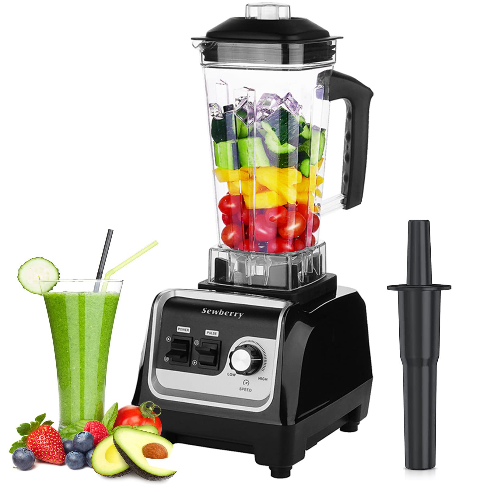 Sewberry Professional countertop Blender for home and commercial use, 2200W High Speed Smoothie Blender for Shakes and Smoothies with 70O