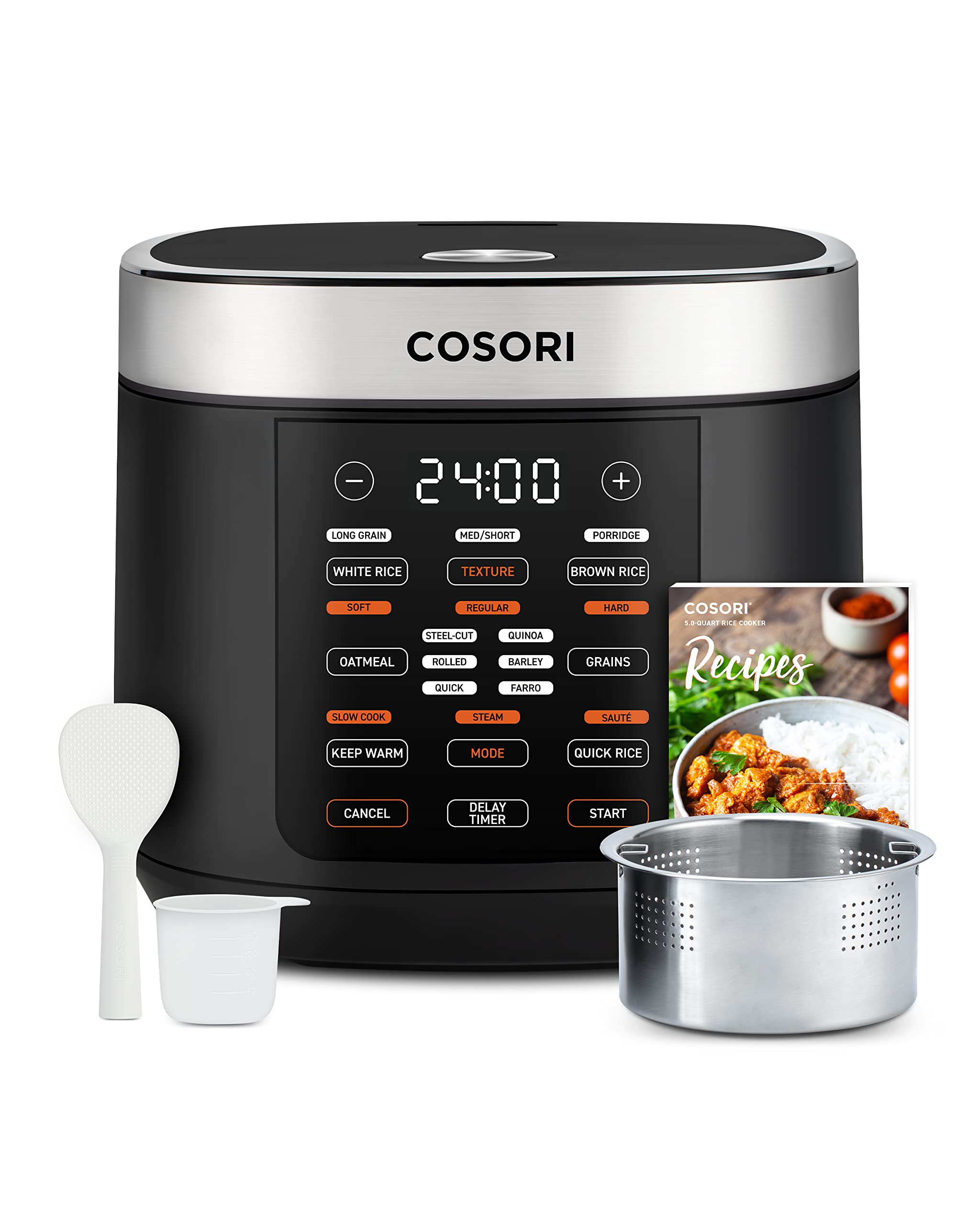 cOSORI Rice cooker 10 cup Uncooked Rice Maker with 18 cooking Functions,  Advanced Fuzzy Logic Micom Technology, Texture Optional