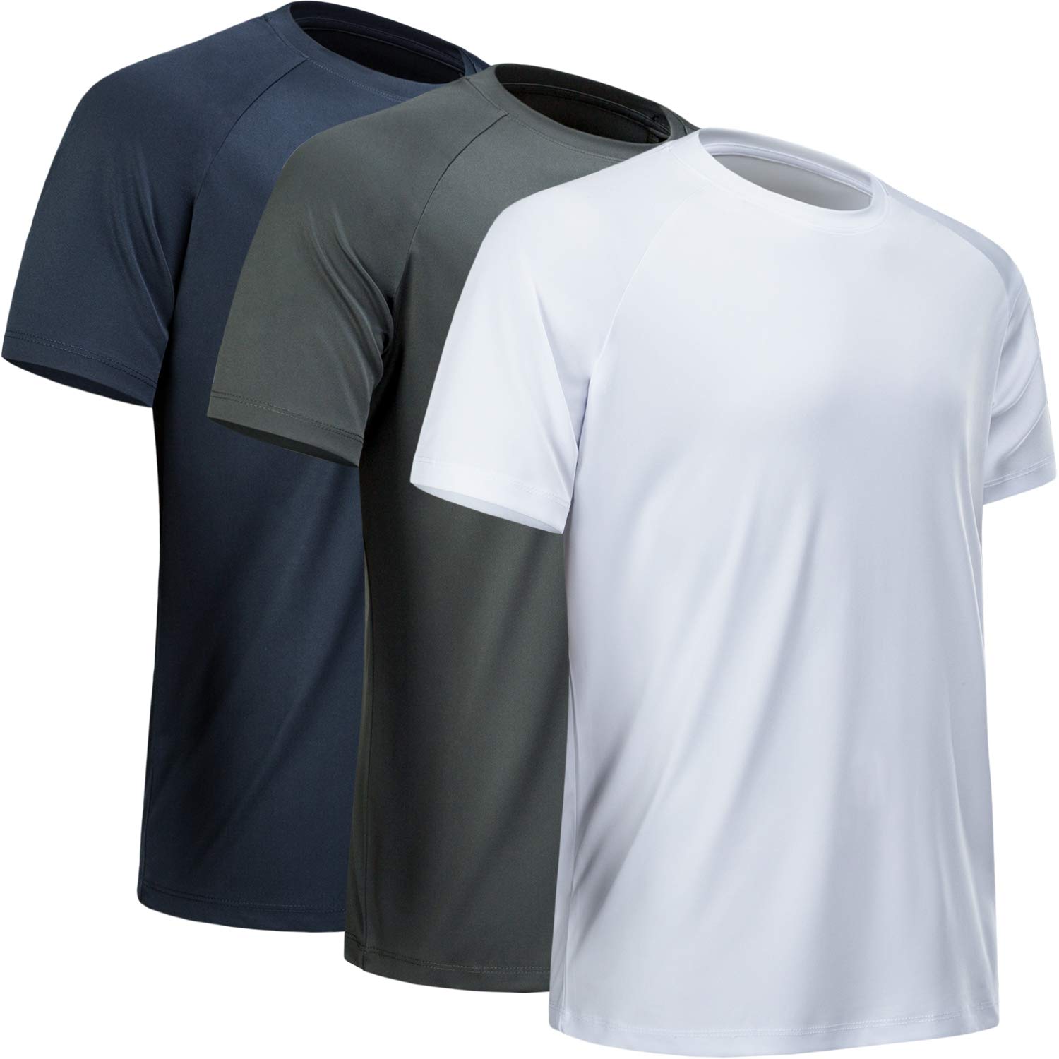 Mcporo Workout Shirts For Men Short Sleeve Quick Dry Athletic Gym Active T Shirt Moisture Wicking