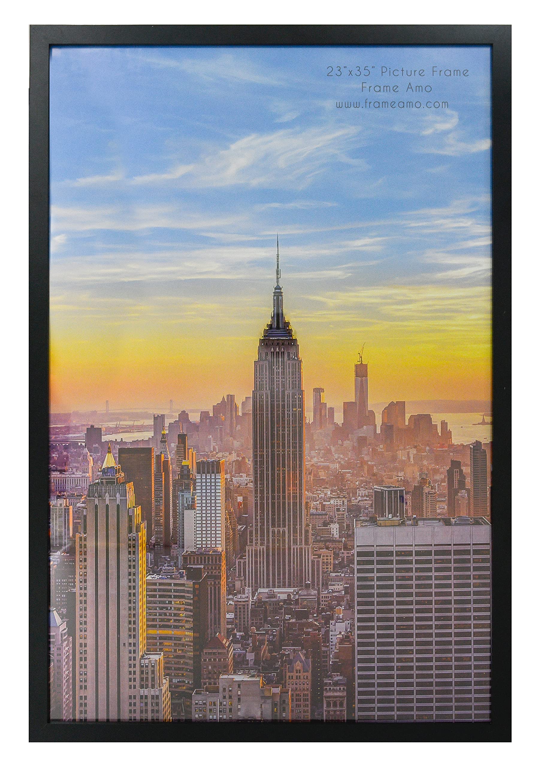 Frame Amo 23X35 Black Modern Picture Or Poster Frame, 1 Inch Wide