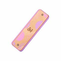 Hape Blues Harmonica 10 Hole Wooden Musical Instrument Toy for Kids, Pink (E8918)