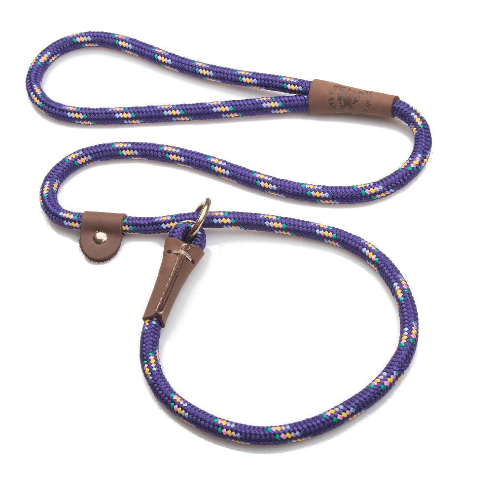 Mendota Pet Slip Leash - Dog Lead And Collar Combo - Made In The Usa - Purple Confetti, 12 In X 4 Ft - For Large Breeds