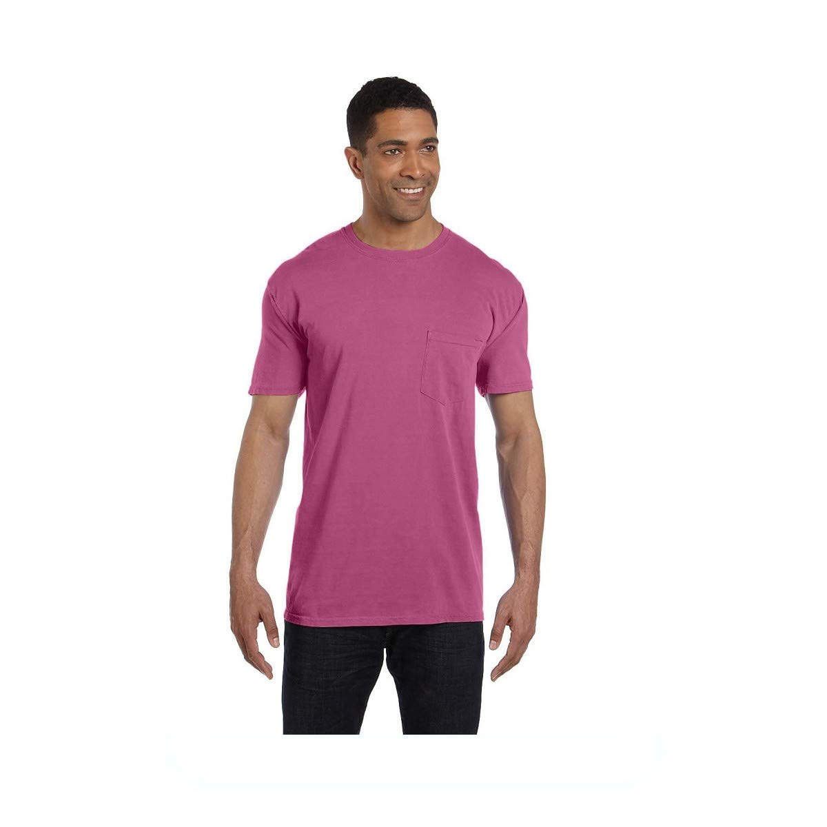 Comfort Colors Mens Adult Short Sleeve Pocket Tee, Style 6030 (Small, Orchid)
