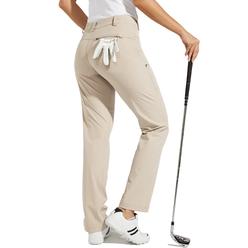 Willit Women's Golf Pants Stretch Hiking Pants Quick Dry Lightweight Outdoor Casual Pants with Pockets Water Resistant Khaki 8