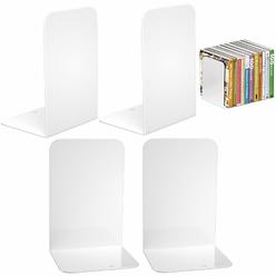 VFine Book Ends, Bookends, Vfine Book Ends For Shelves, Bookends For Shelves, Bookend, Book Ends For Heavy Books, White 2 Pairs