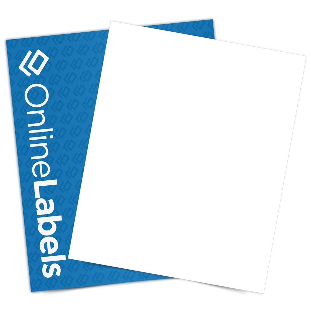 online labels Sticker Paper, 2,000 Sheets, White Matte, 85 X 11 Full Sheet Label, Inkjet Or Laser Printer, Online Labels