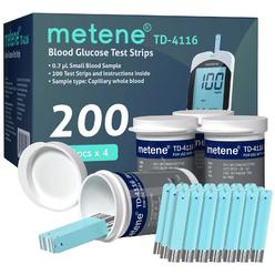 Metene TD-4116, 200 Count Test Strips for Diabetes, Use with metene TD-4116 Blood Glucose Monitor Only