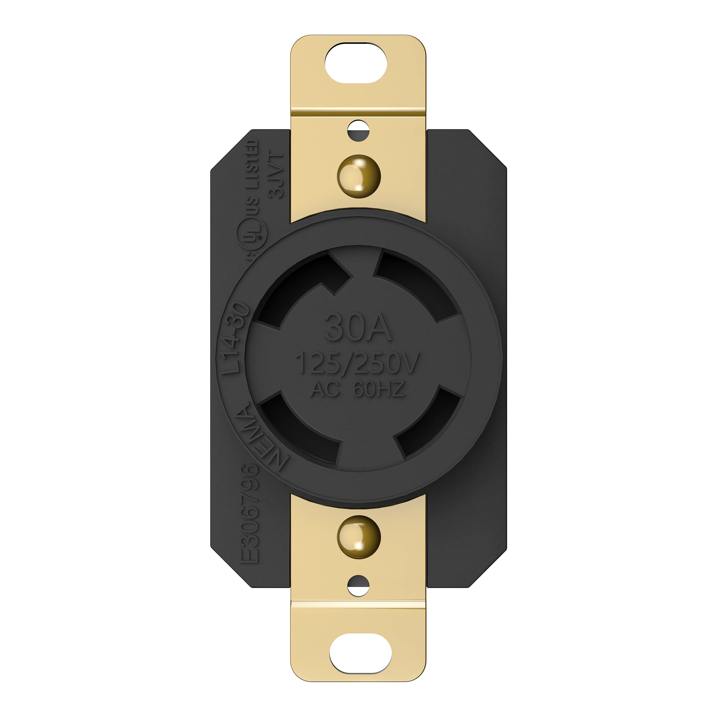 Enerlites Nema L14-30R Flush Mounting Locking Receptacle For Generator, Twist Lock Outlet, 30 Amp, 125250 Volt, 3 Pole, 4 Wire G