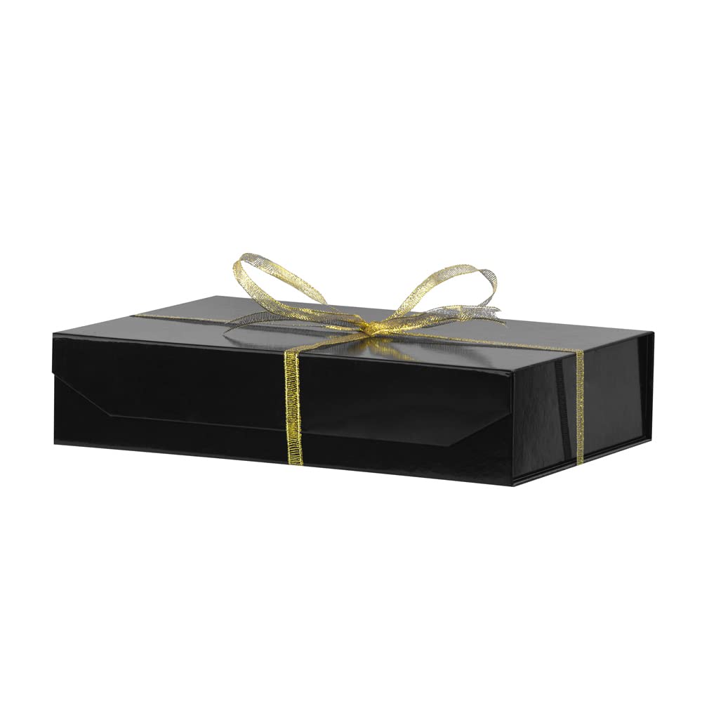 PACKGILO Packgilo 1 Pack Black Gift Boxes With Lids Small 12 X 8 X 27