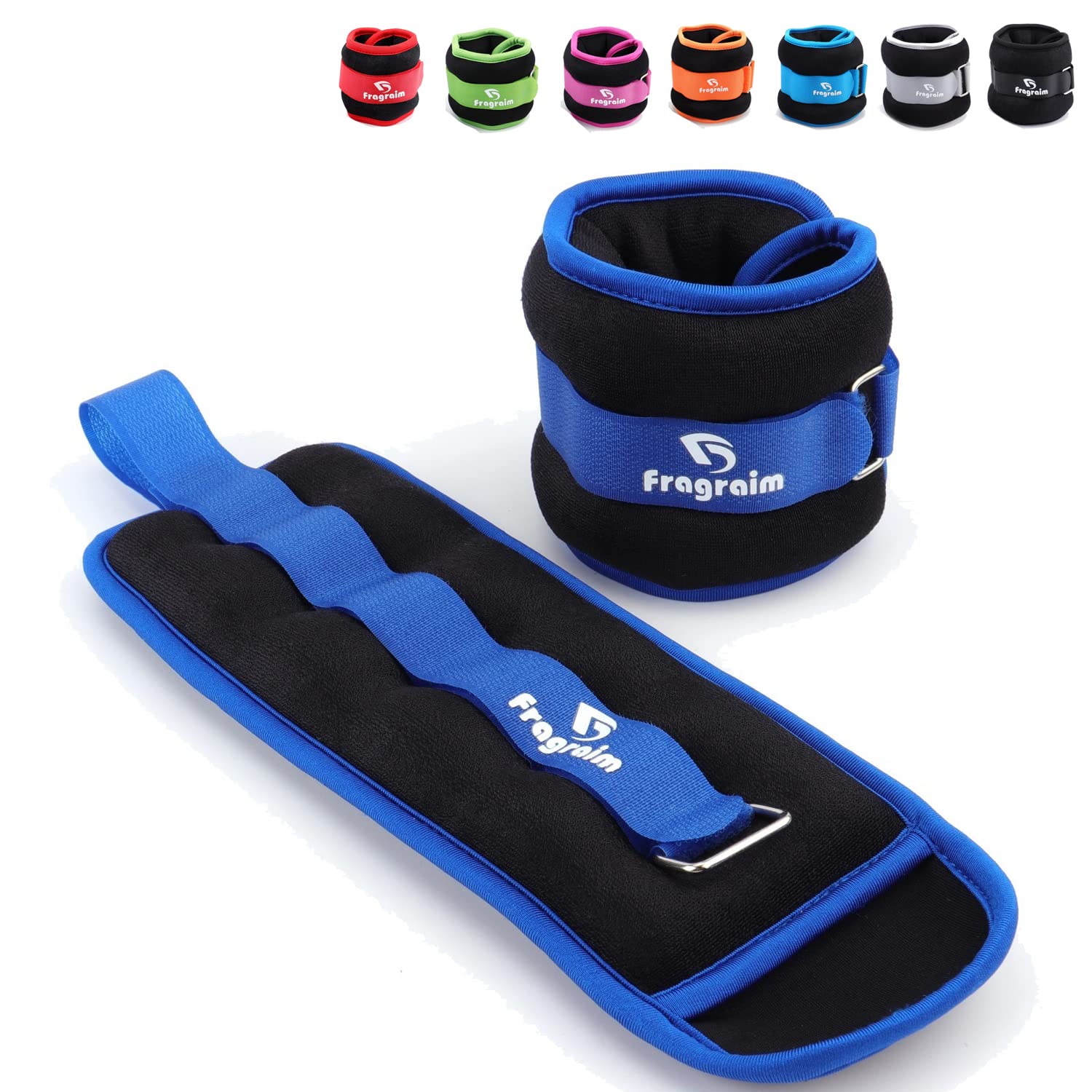 Fragraim Ankle Weights For Women, Men And Kids - 4 Lbs 1 Pair Strength Training Wristlegarm Weight With Adjustable Strap For Jog