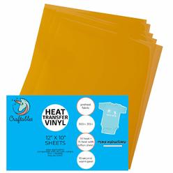 Craftables (5) 12" x 9.8" Sheets of Craftables Golden Yellow Heat Transfer Vinyl HTV - Easy to Weed Tshirt Iron on Vinyl for Silhouette Cam