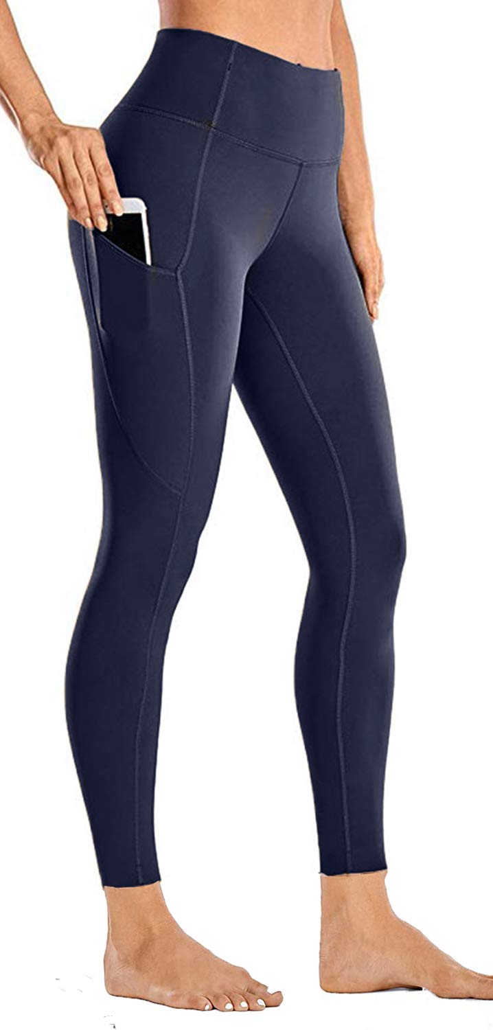 Hi Clasmix Yoga Pants With Pockets For Women - Leggings With Pockets High  Waisted Tummy Control Non See-Through Workout Pants (Small, Navy