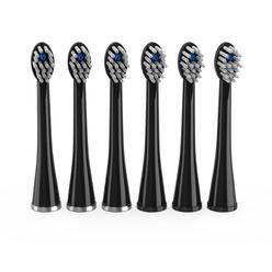 Waterpik Compact Size Replacement Brush Heads With Covers For Sonic-Fusion Flossing Toothbrush Sfrb-2Eb, 6 Count Black